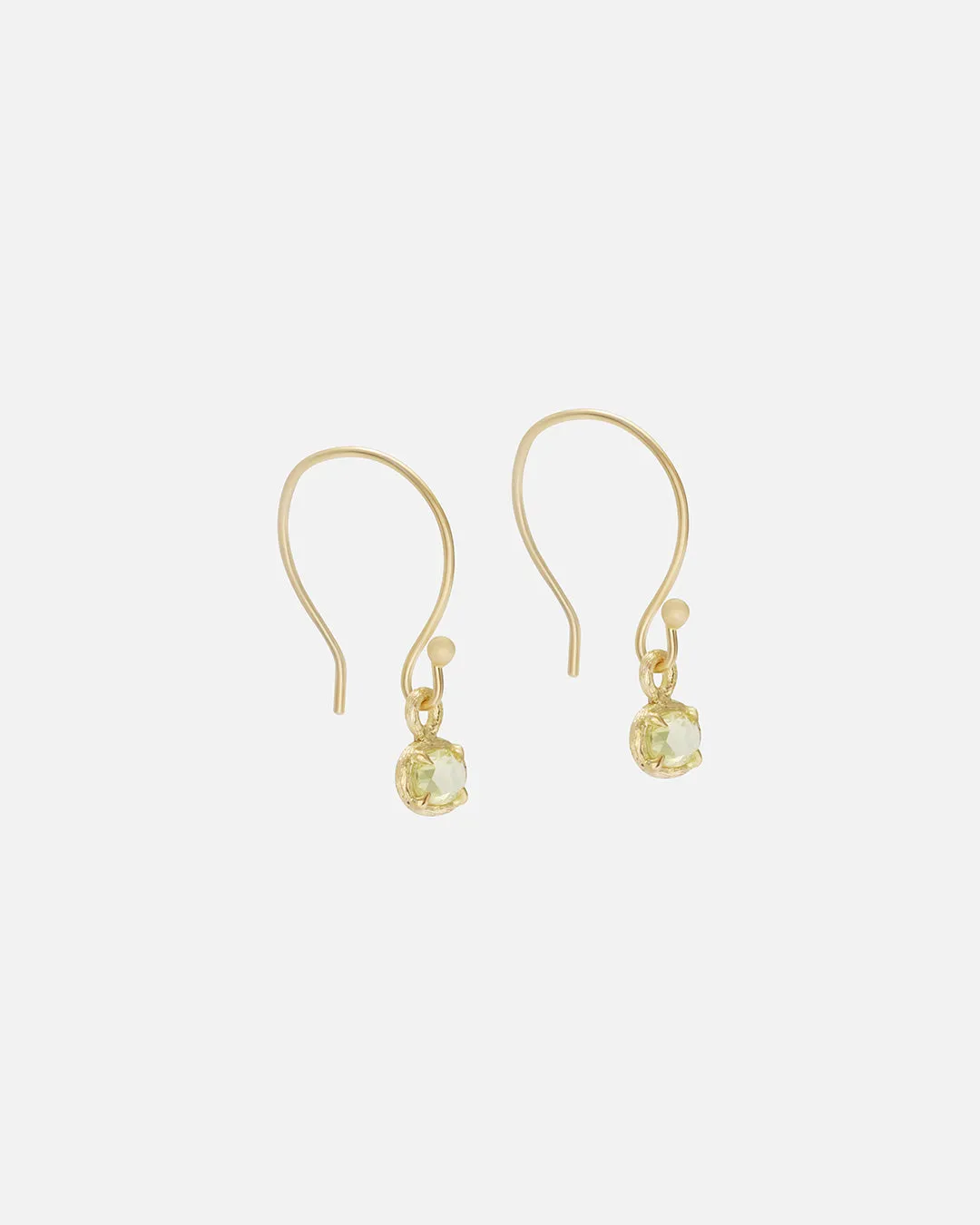 Silk / Rose Cut Yellow Sapphire Earrings