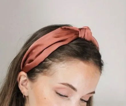 silk satin top knot headband Fall Winter color hairband glossy women hair accessory