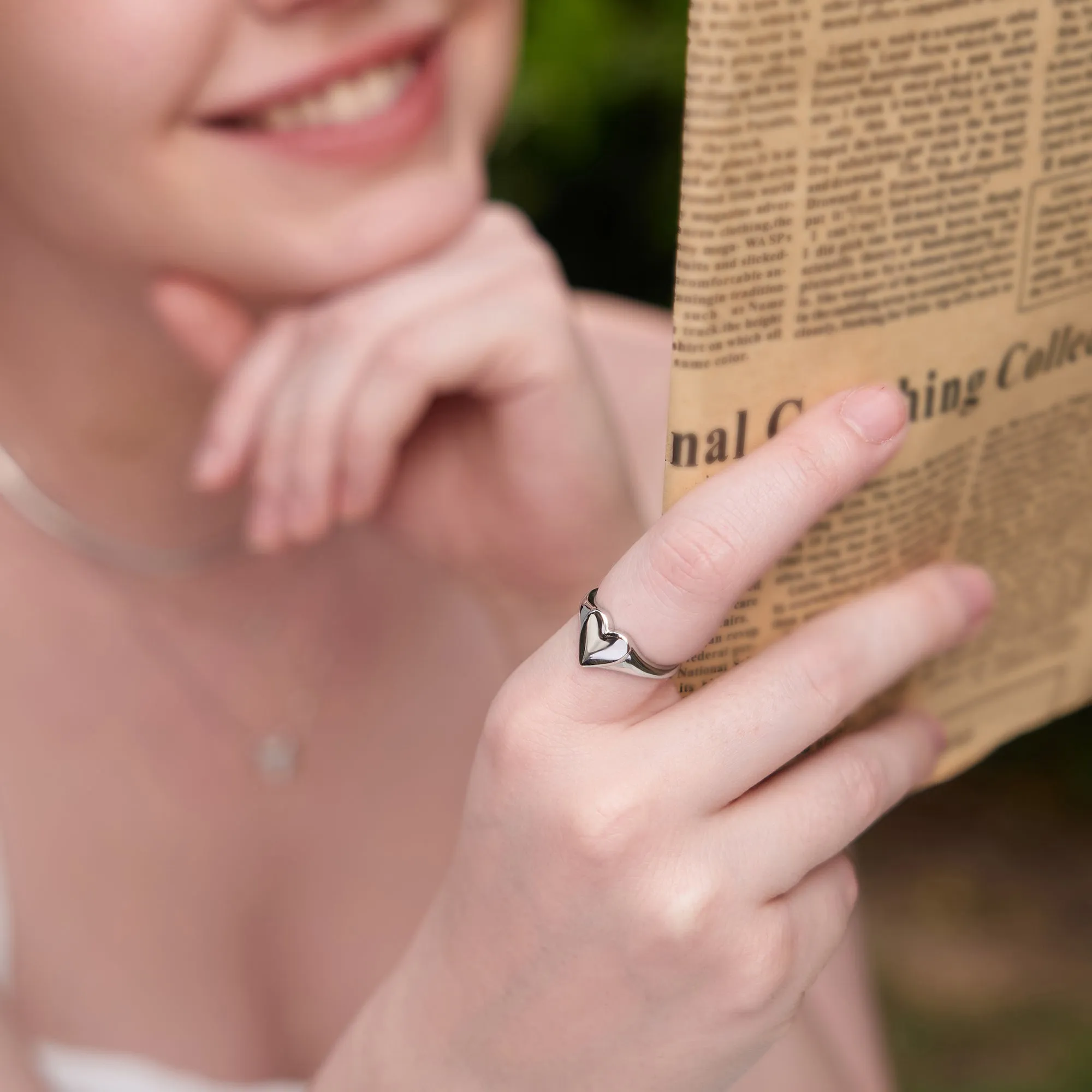 Silver Love Signet Ring