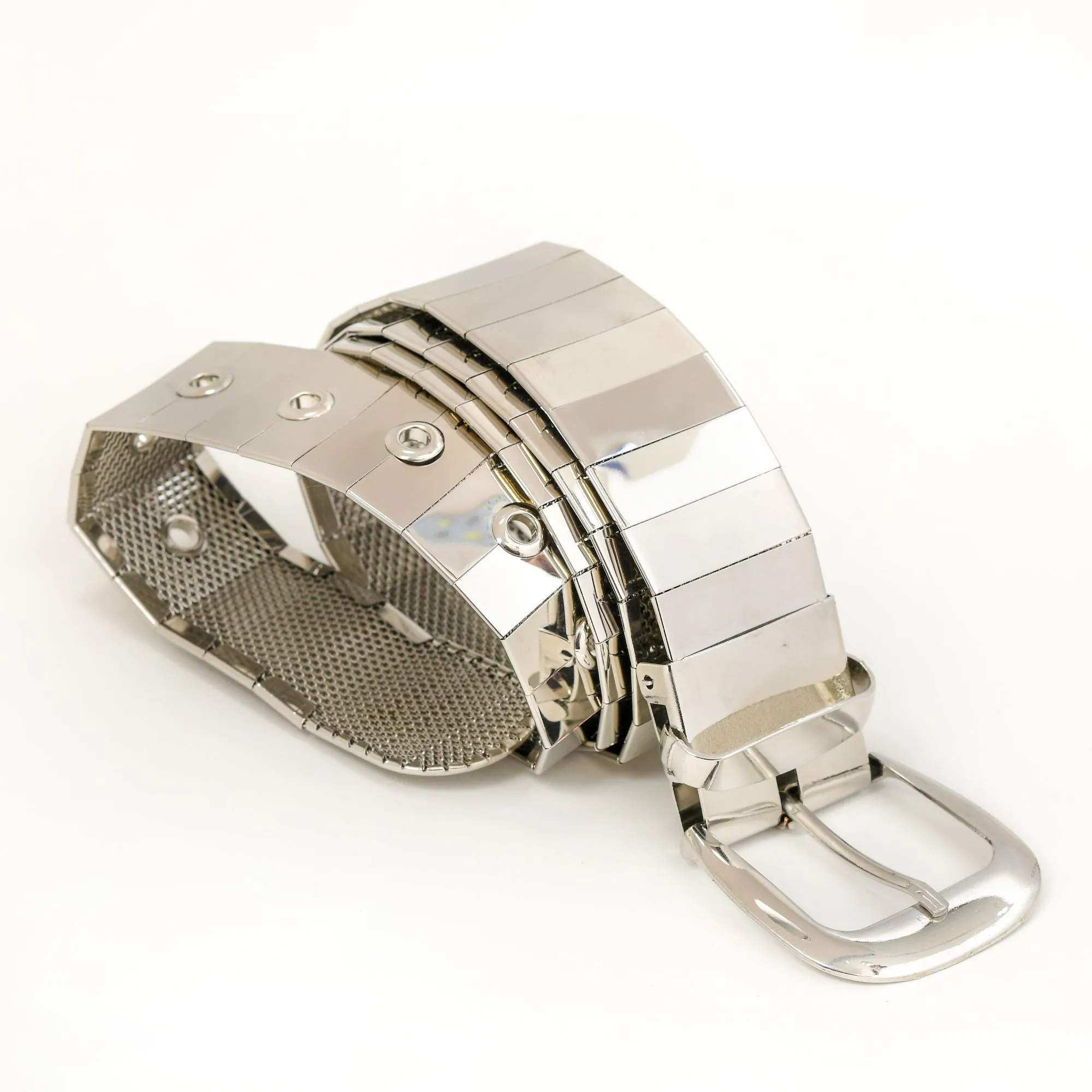 Silver Pin Hole Buckle Belt