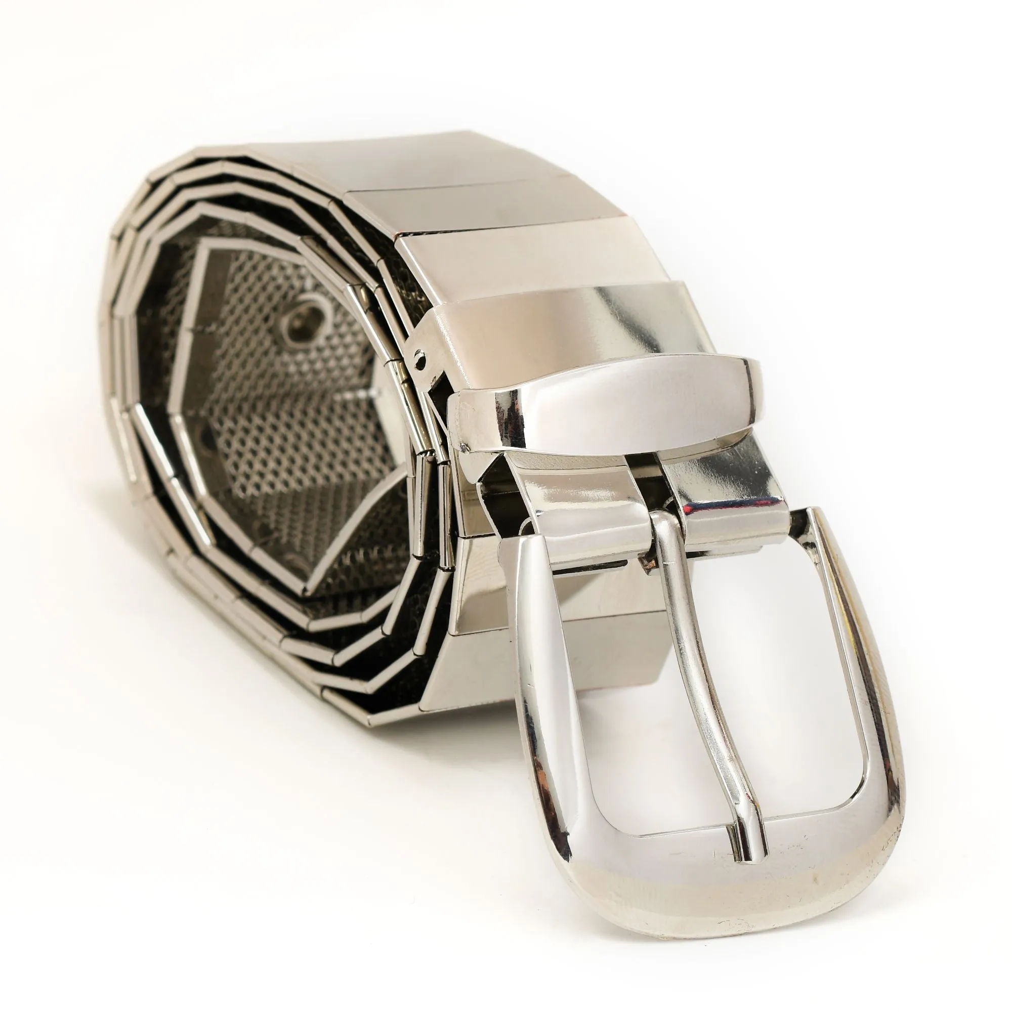 Silver Pin Hole Buckle Belt