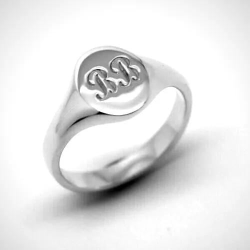 Size F 9ct 9K Yellow, Rose or White Gold Oval Signet Ring 9mm x 7mm   Engraving of 2 initial