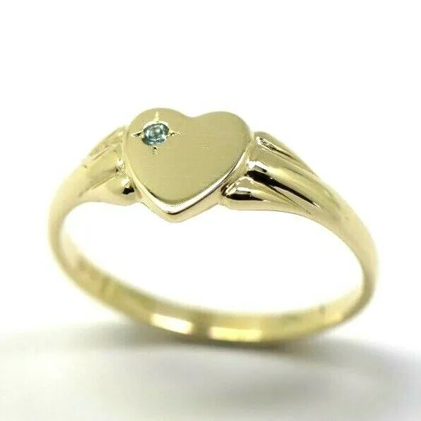 Size N 231 July Birthstone 9ct Yellow, Rose or White Gold 375 Blue Topaz Stone Heart Signet Ring