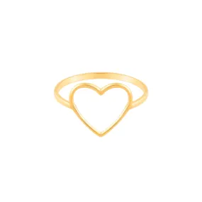 Slim Heart Signet Ring