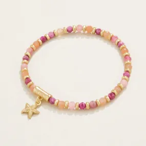 Spartina 449 Calm Waters Stretch Bracelet-4mm Ruby & Sun Stone