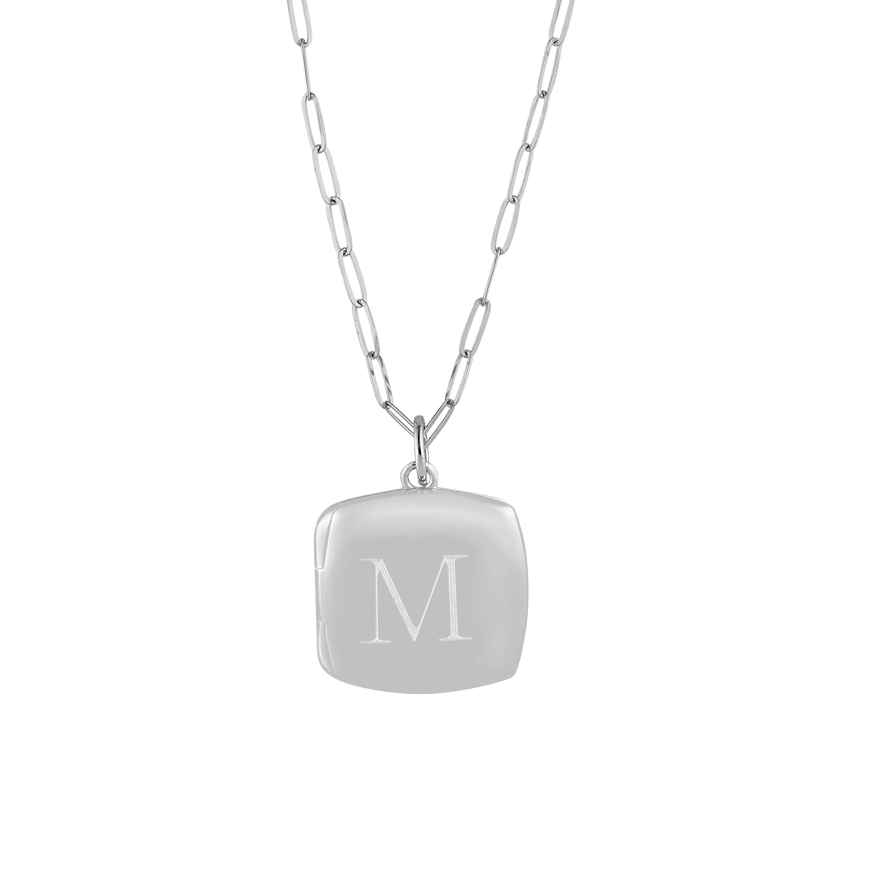 Square Personalized Locket Necklace