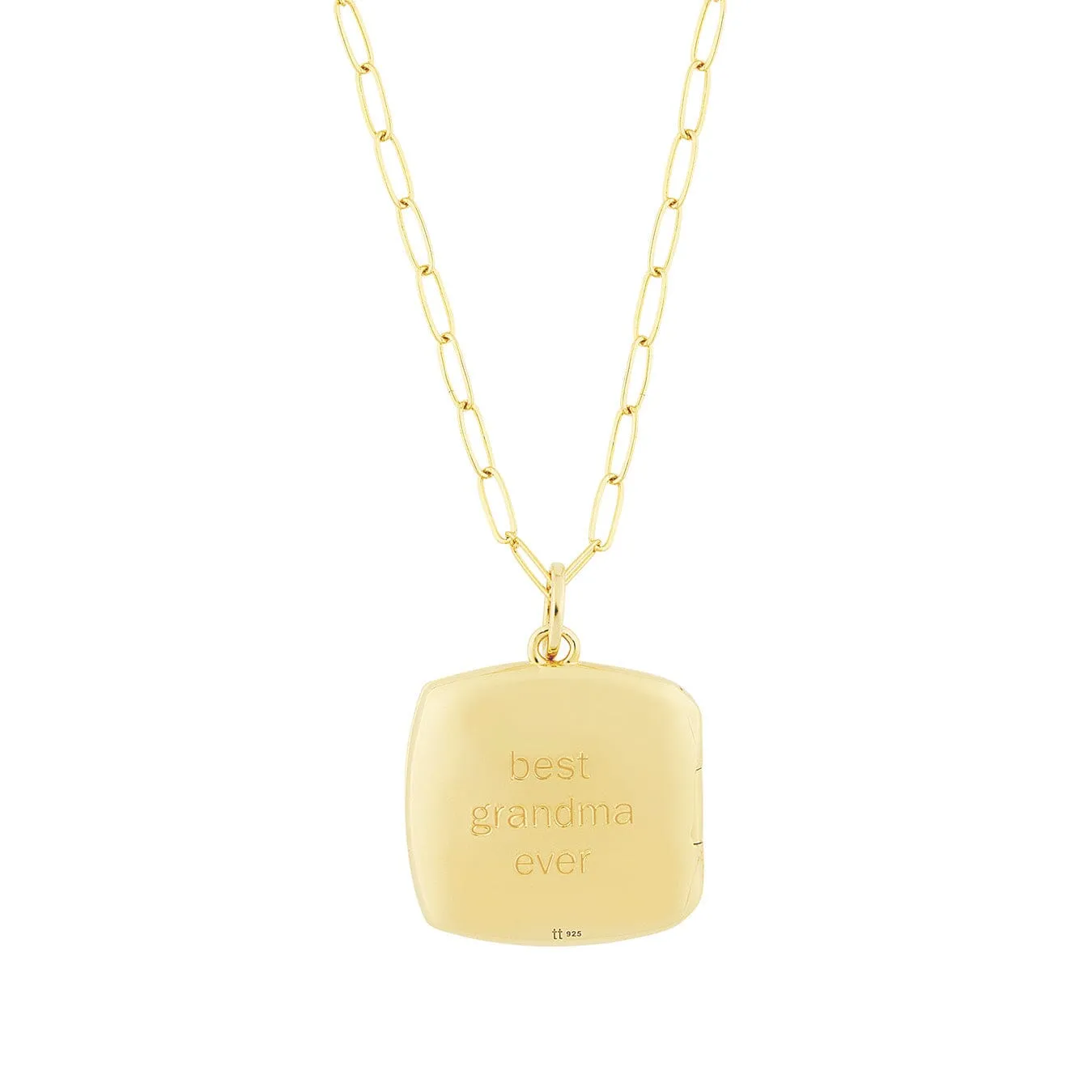 Square Personalized Locket Necklace