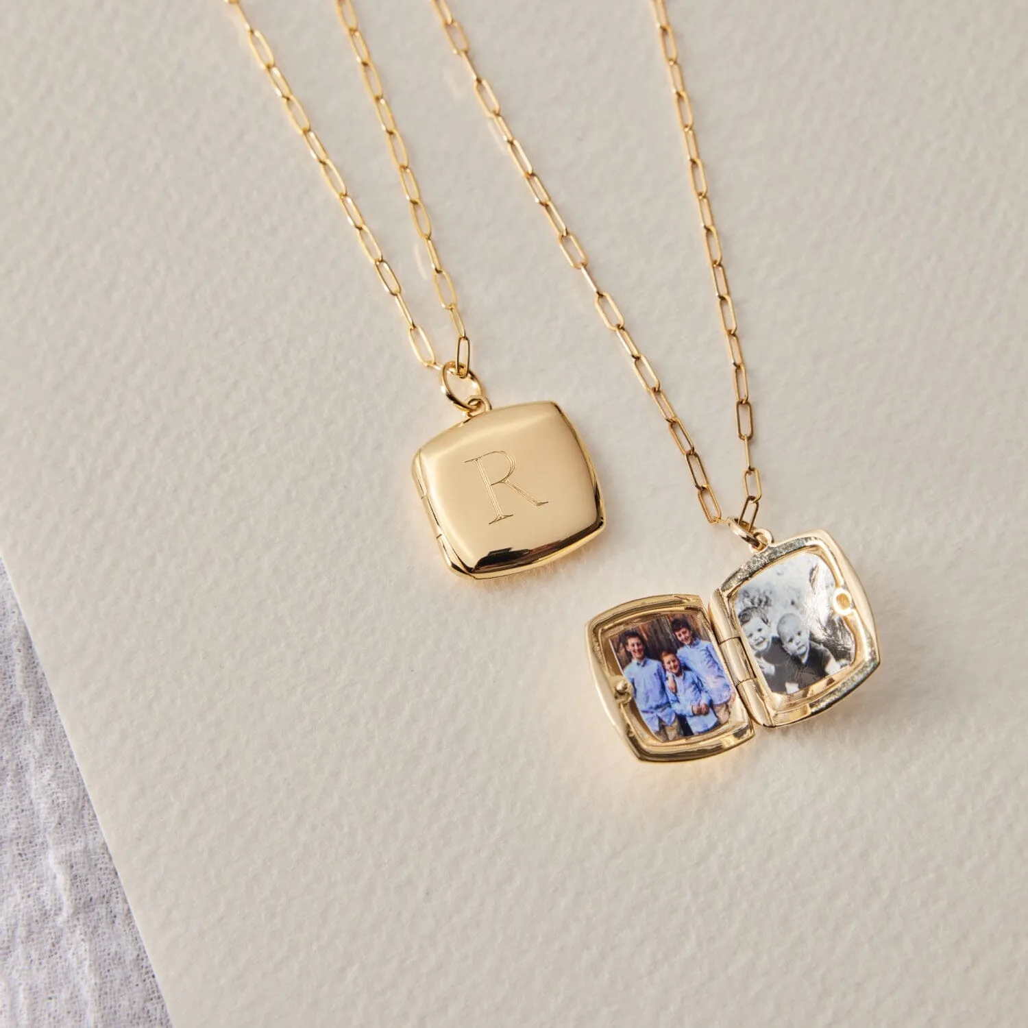 Square Personalized Locket Necklace