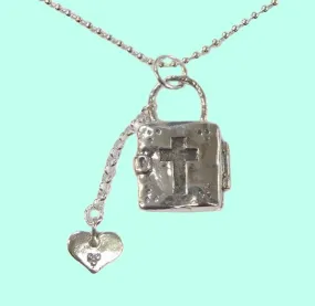 Sterling Silver Love Necklace Cross Locket for woman