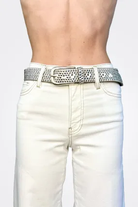 Studded Belt - White