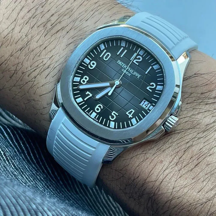 Tempomat -FKM Vulcanized Light Grey Rubber Strap for Patek Aquanaut