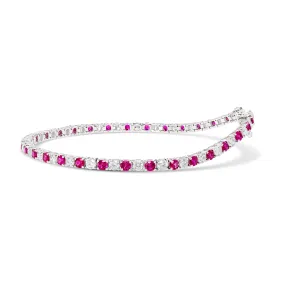 Tennis | Classic Diamond and Ruby Tennis Bracelet