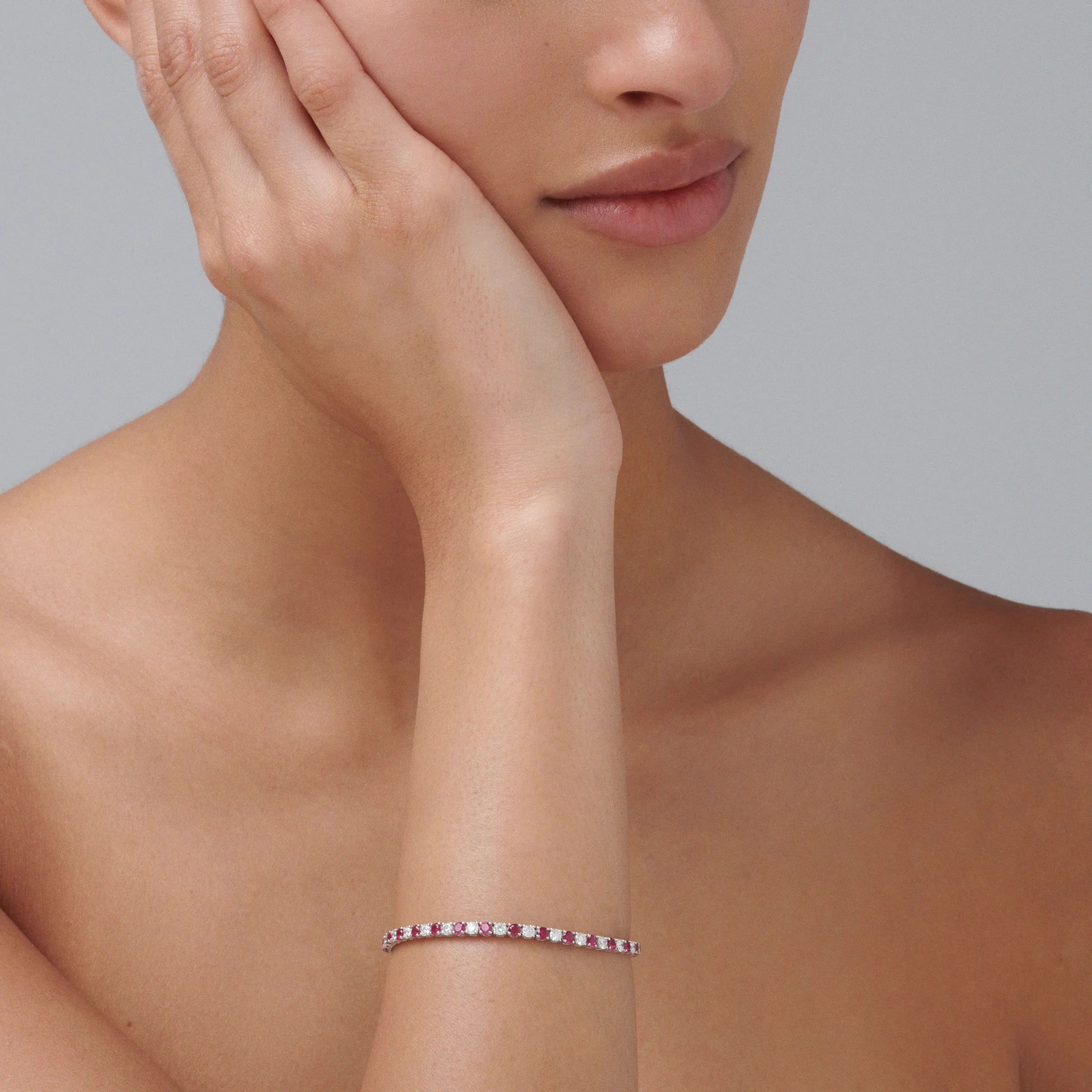 Tennis | Classic Diamond and Ruby Tennis Bracelet