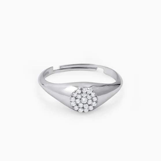 Tessa Circle Signet 925 Silver Ring