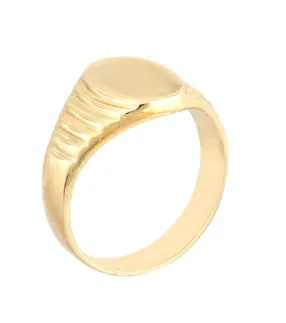 The Gold Ridged Signet Ring