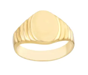 The Gold Ridged Signet Ring