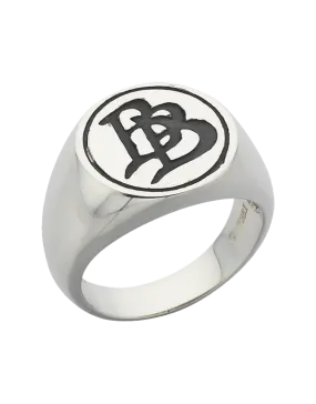 THE HOBBIT - Sterling Silver Oxidised Bilbo Baggins "BB" Initial Signet Ring - WD457G - 751781