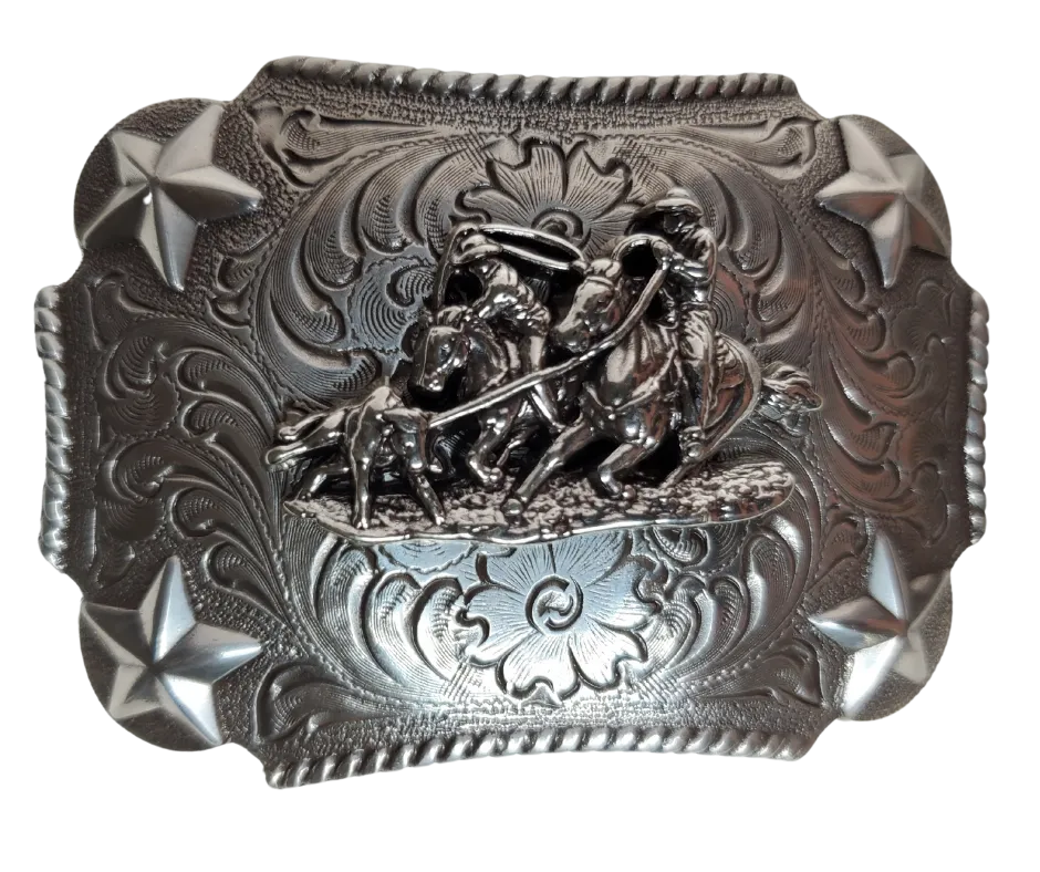 The Team Ropin' and Stars Kid's Belt Buckle