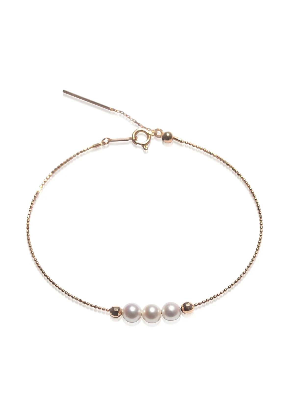 Three Pearl Adjustable Bracelet