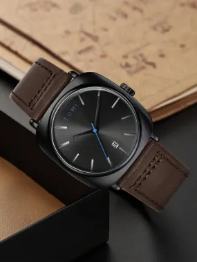 TOMI T-084 Men's Watch Quartz Date Leather Strap