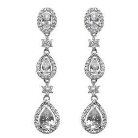 Trina Cascade Pear Linear Chandelier Earrings | 43mm