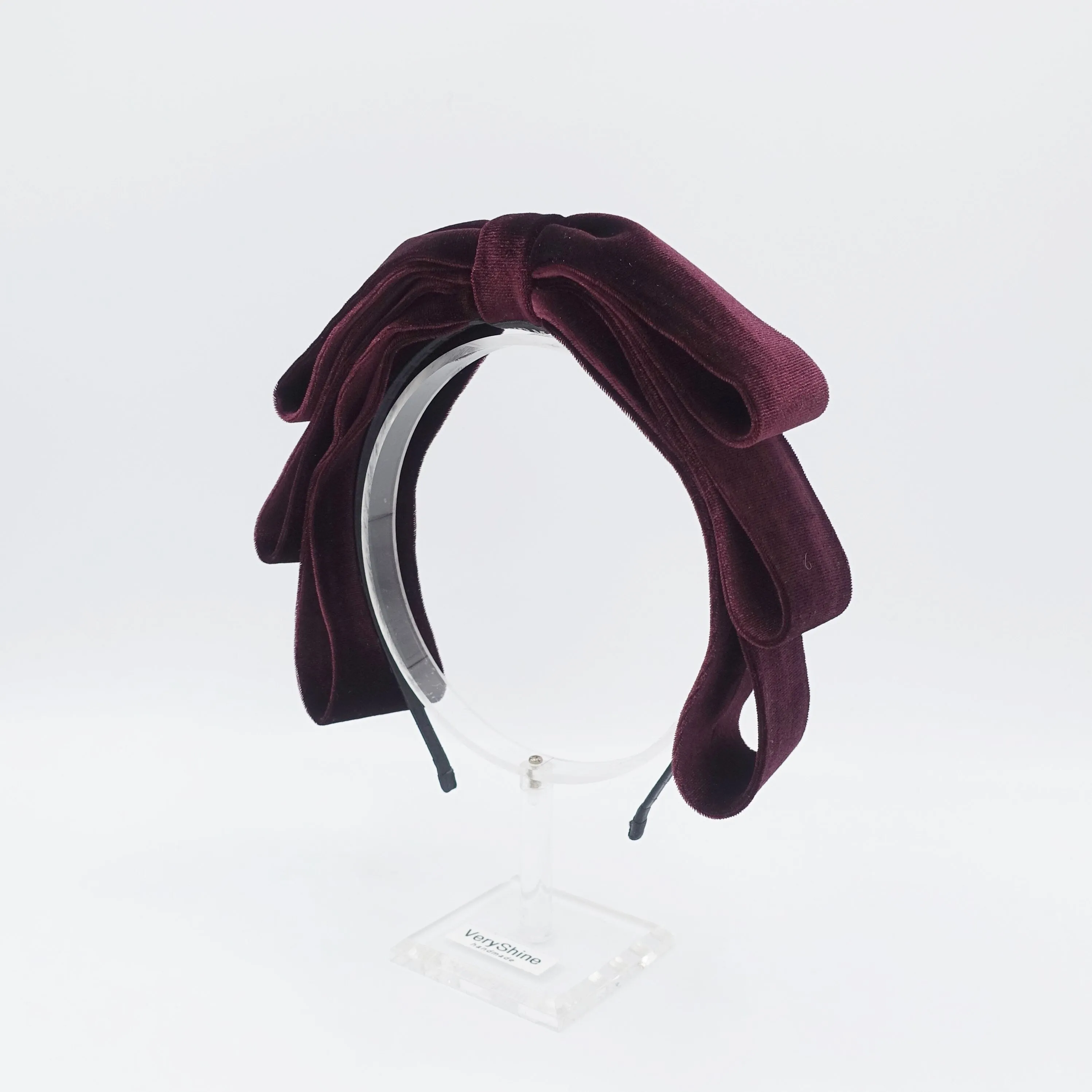 velvet loop bow headband thin hairband women hair accessory