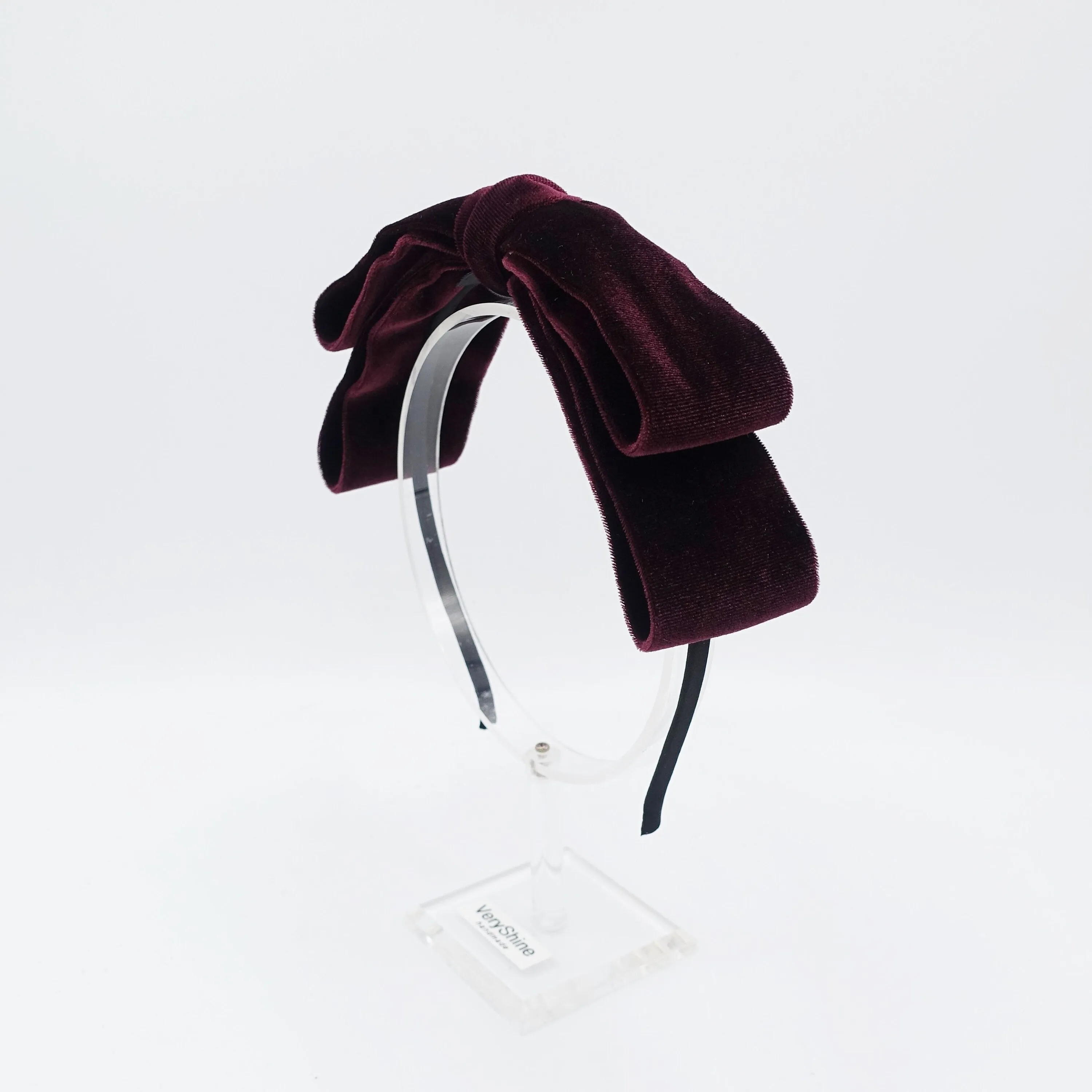 velvet loop bow headband thin hairband women hair accessory