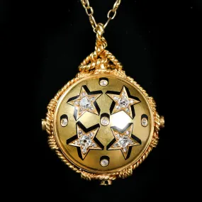 Victorian 18k Yellow Gold 1.00 CTW Diamond Locket Brooch/Pendant