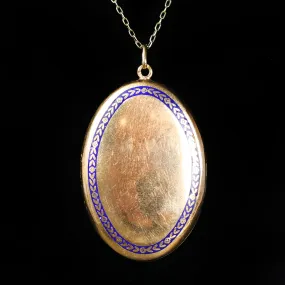 Victorian 18k Yellow Gold Enamel Locket Pendant