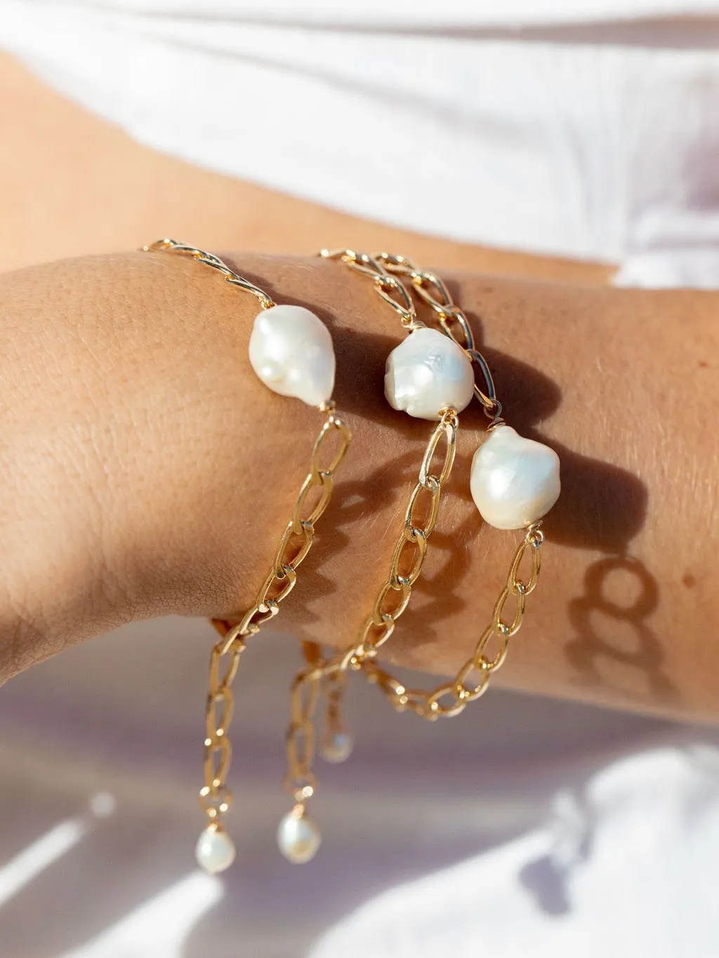 White Baroque Pearl Bracelet - Keali'i