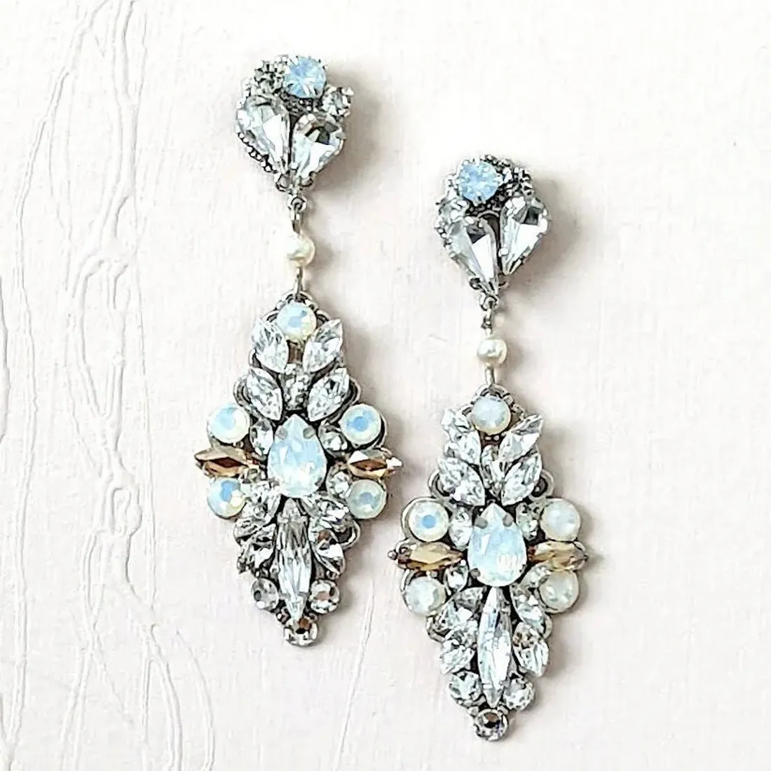 White Opal Long Earrings, SERAPA