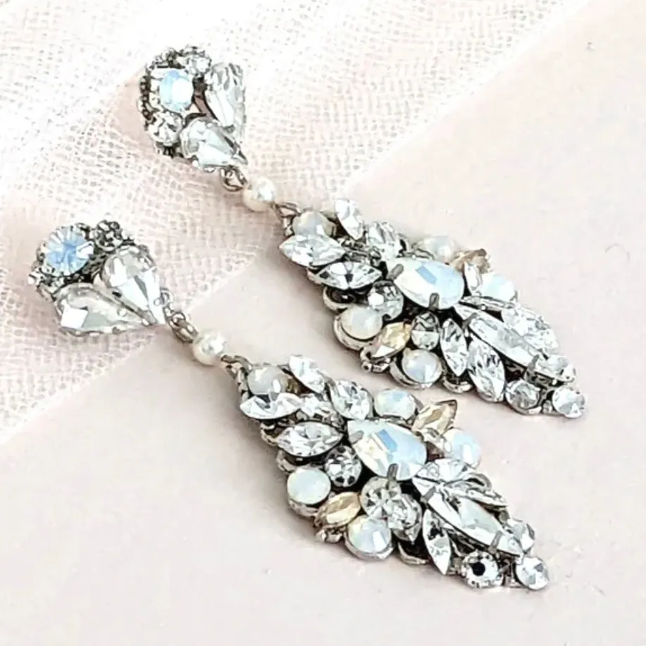 White Opal Long Earrings, SERAPA