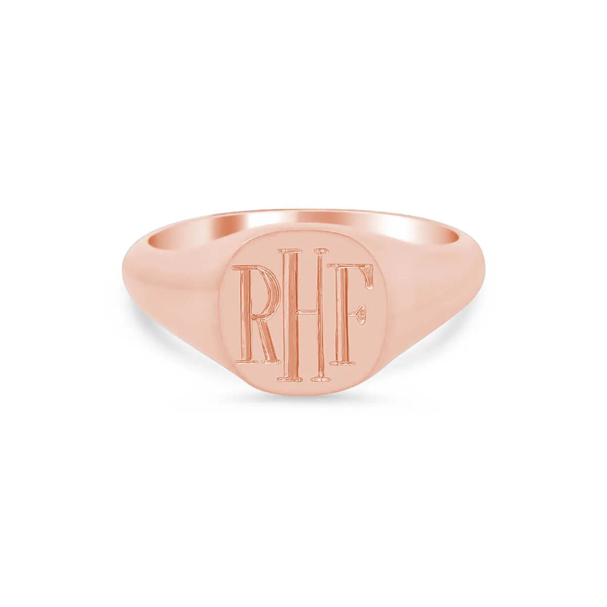 Women's Square Signet Ring - Small - Hand Engraved Roman Monogram