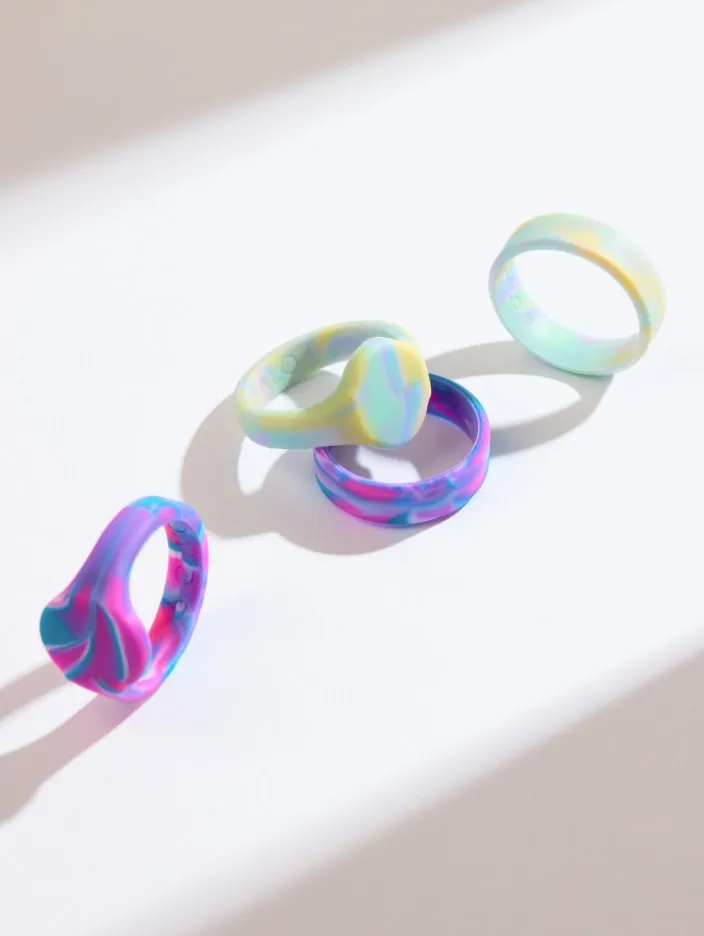 Women’s Tie Dye Signet Silicone Ring