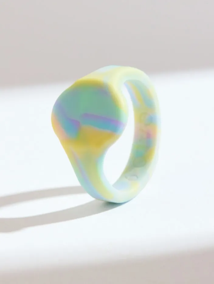 Women’s Tie Dye Signet Silicone Ring