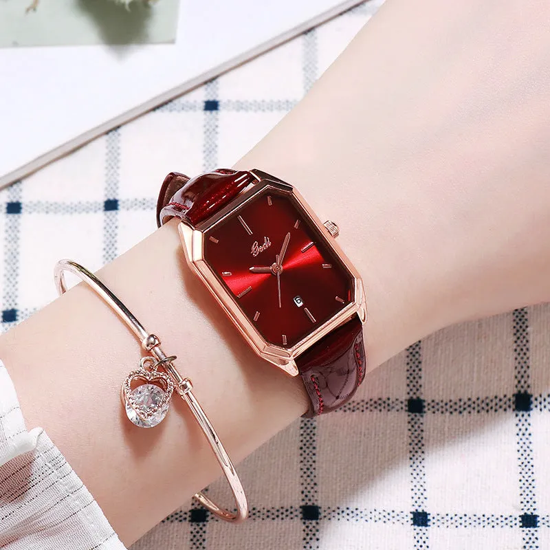 Women's Watch Trendy Simple Casual Belt Calendar Women's Quartz Waterproof Watch