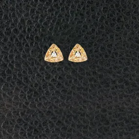 Yellow Sapphire & Diamond Triangle Earrings