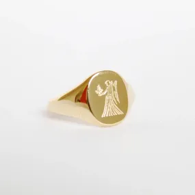 Zodiac Signet Ring in Gold - Virgo